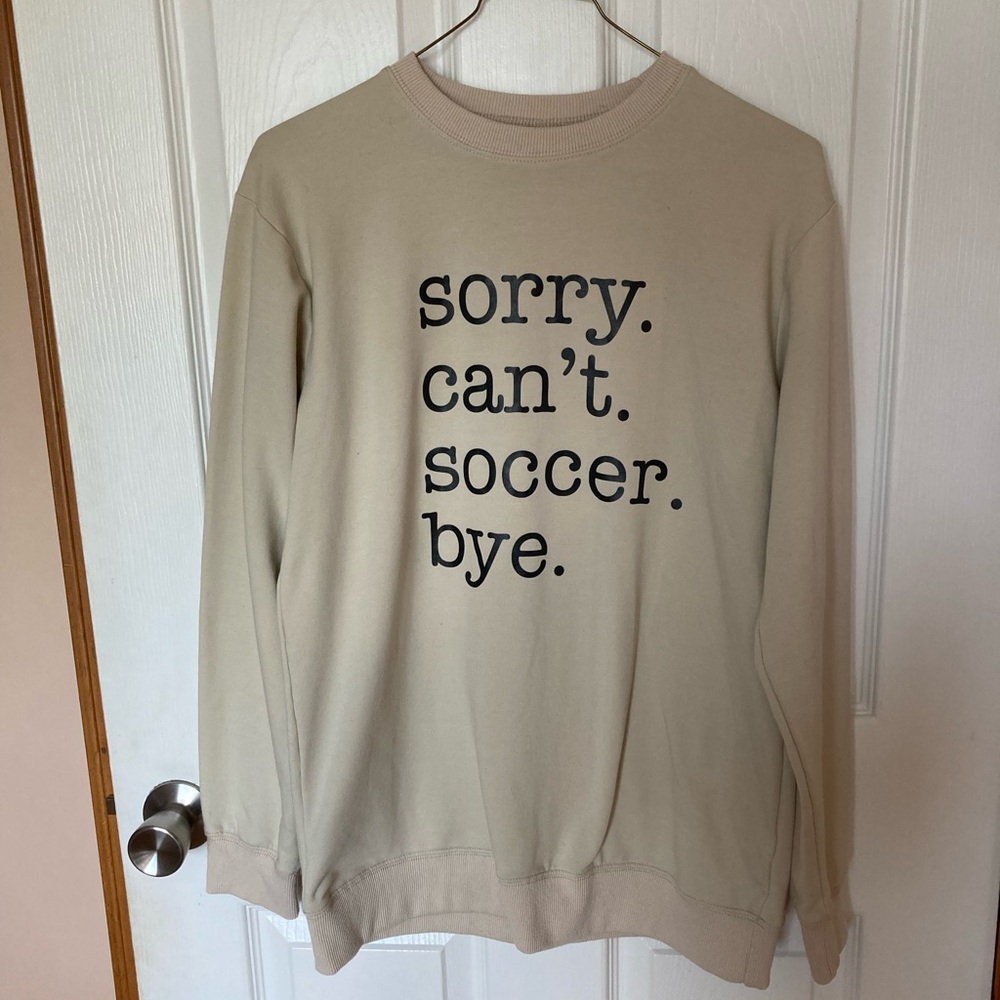 Beige Graphic Sweatshirt Size Small